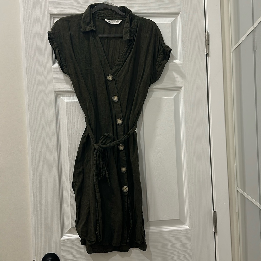 Zara Denim size Small (Green Linen)